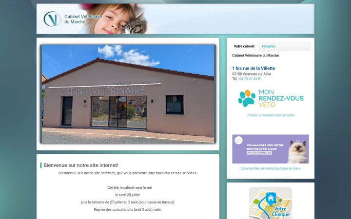 Screenshot of cabinetveterinairedumarche.fr