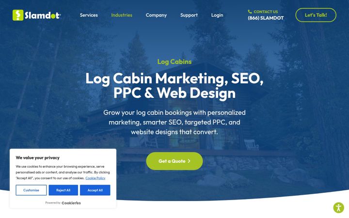 Screenshot of cabinmarketing.com