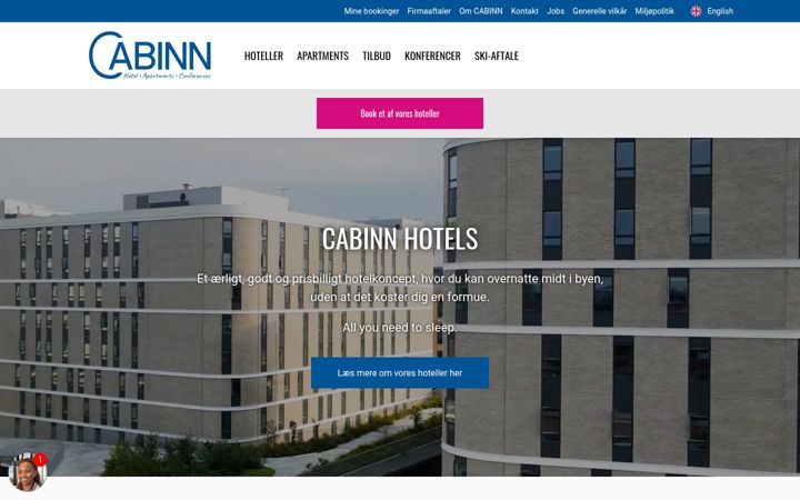 Screenshot of cabinn.com
