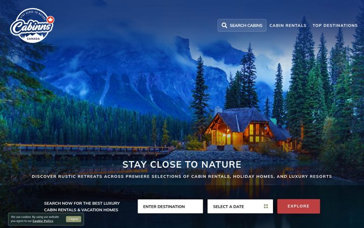 Screenshot of cabinns.ca
