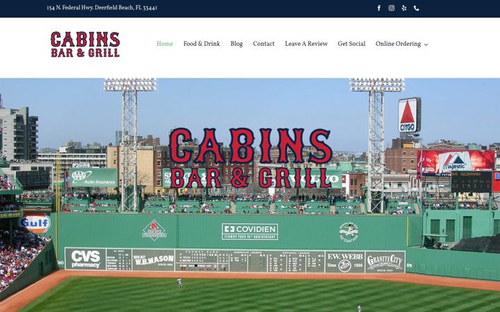 Screenshot of cabinsbar.com