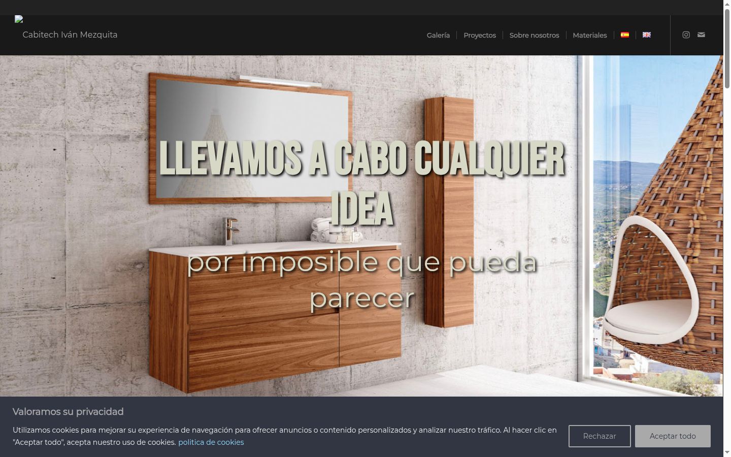 Captura de pantalla del banner de consentimiento mostrado antes de cualquier interacción