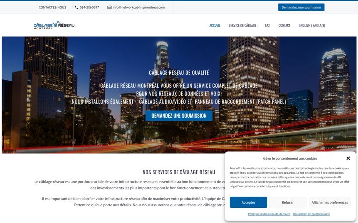Screenshot of cablagereseaumontreal.com