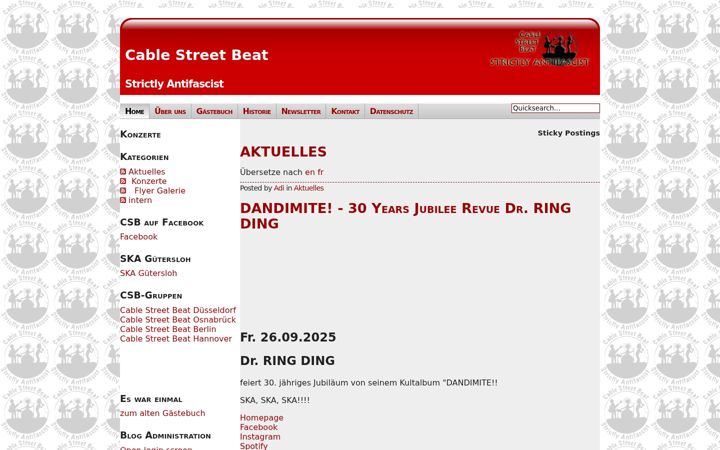 Snimka zaslona za cable-street-beat.org