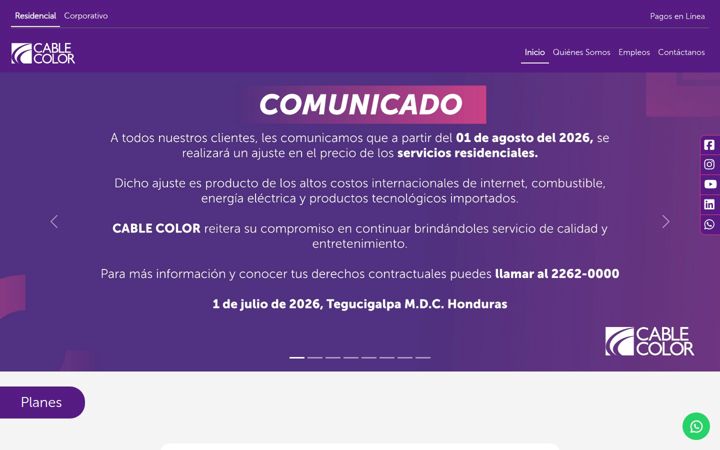 Screenshot of cablecolor.hn
