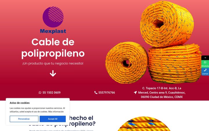 Screenshot of cabledepolipropileno.com