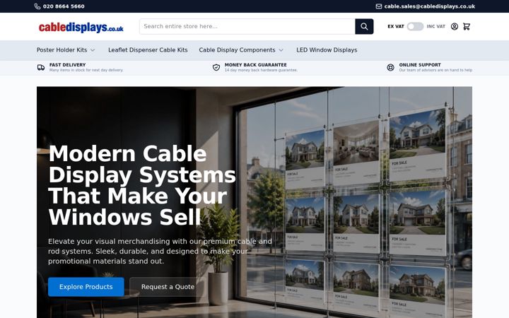 Screenshot of cabledisplays.co.uk