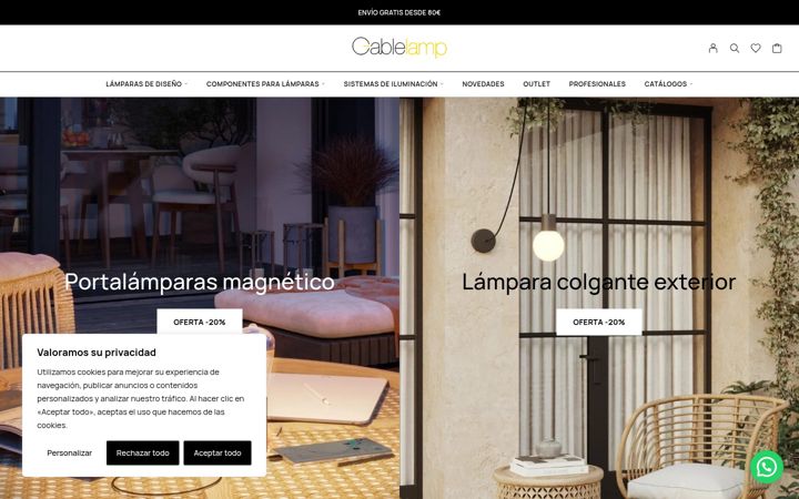 Екранна снимка на cablelamp.es