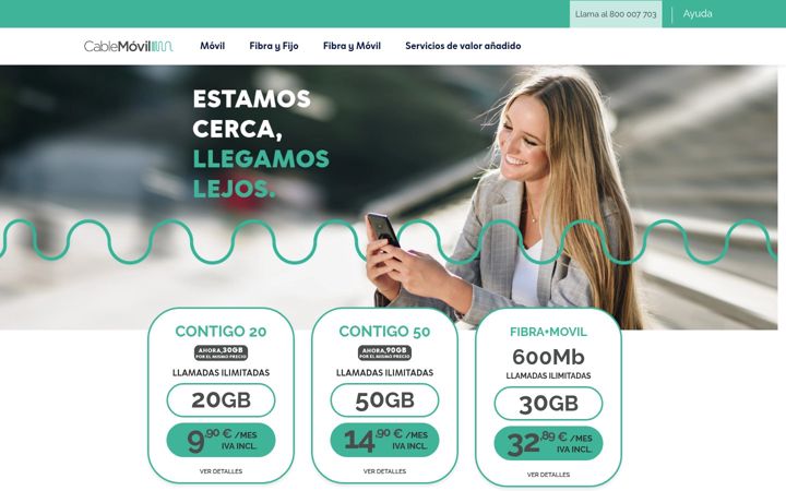 Екранна снимка на cablemovil.es