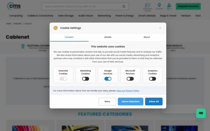 Screenshot of cablenet.co.uk