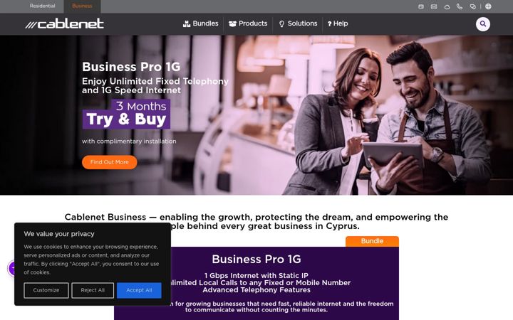 Screenshot of cablenetbusiness.com