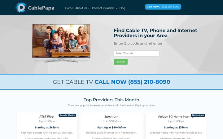 Screenshot of cablepapa.com