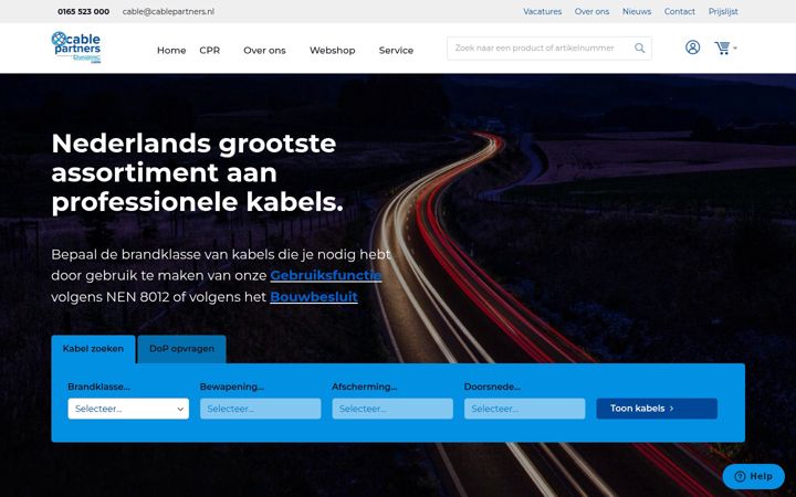 Screenshot of cablepartners.nl