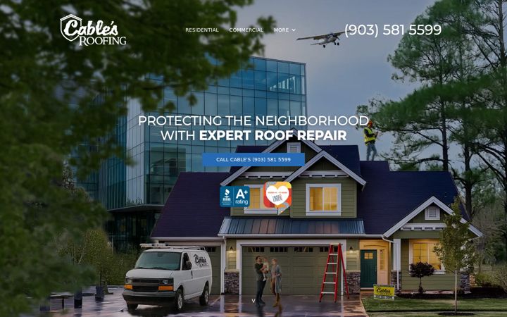 Screenshot of cablesroofing.com