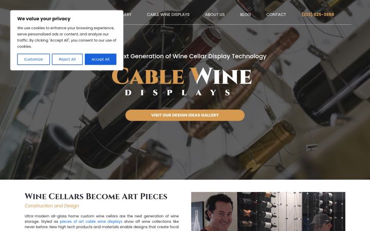 Screenshot of cablewinedisplays.com