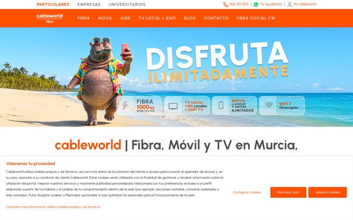 Екранна снимка на cableworld.es