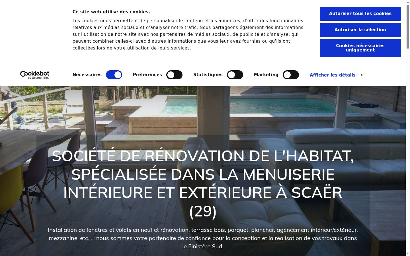 Capture d'écran de la bannière de consentement affichée avant toute interaction