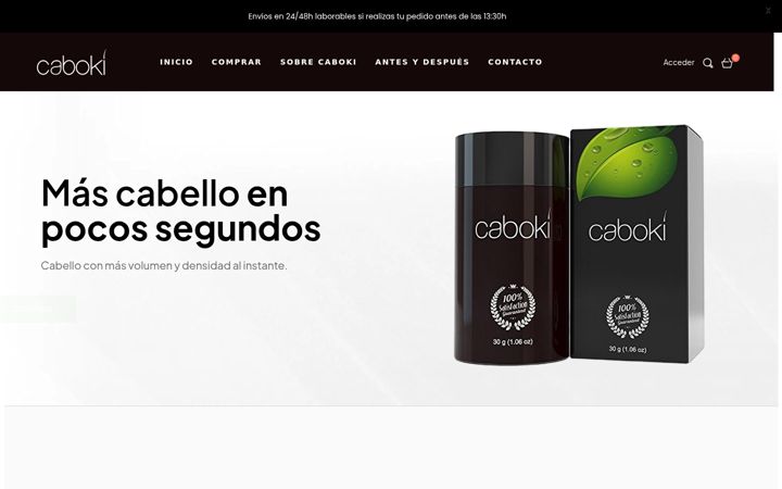 Екранна снимка на caboki.com.es