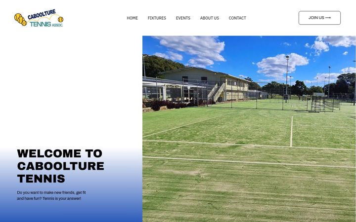 Screenshot of caboolturetennis.org.au
