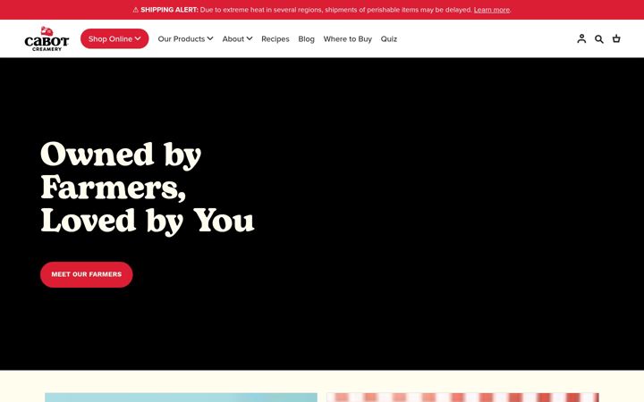 Screenshot of cabotcreamery.com