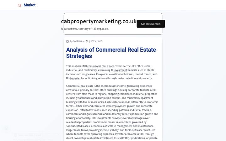 Screenshot of cabpropertymarketing.co.uk