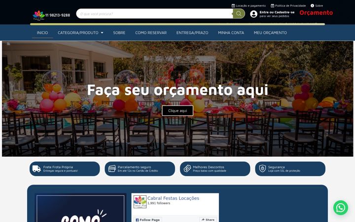 Ekraanipilt saidist cabralfestaslocacoes.com.br