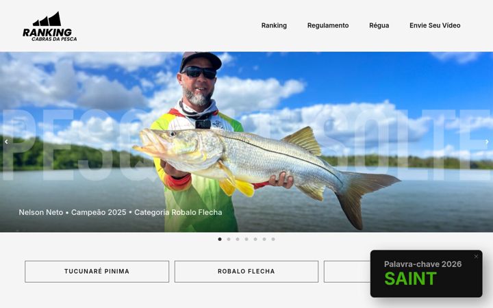 Ekraanipilt saidist cabrasdapesca.com.br