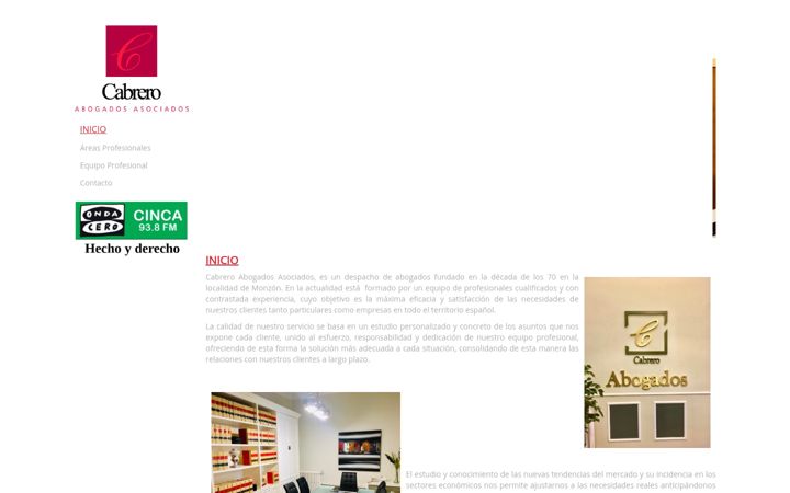 Screenshot of cabreroabogados.com