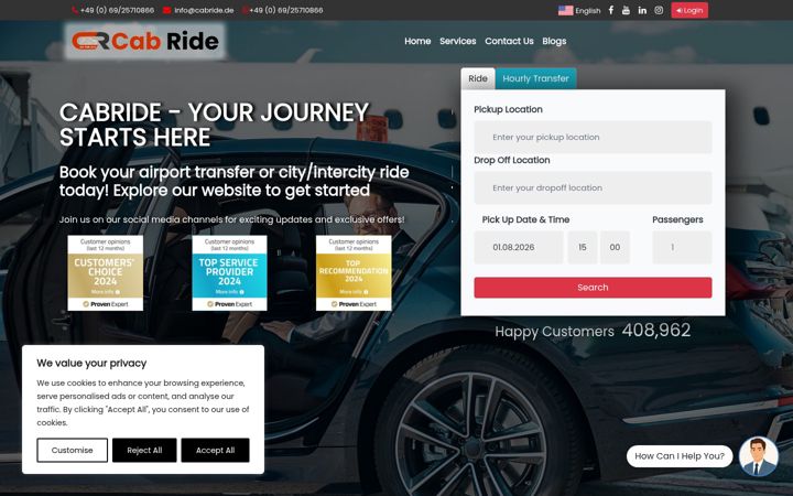 Screenshot of cabride.app