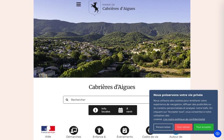 Screenshot of cabrieresdaigues.com