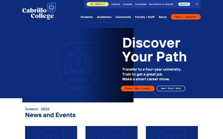 Screenshot of cabrillo.edu