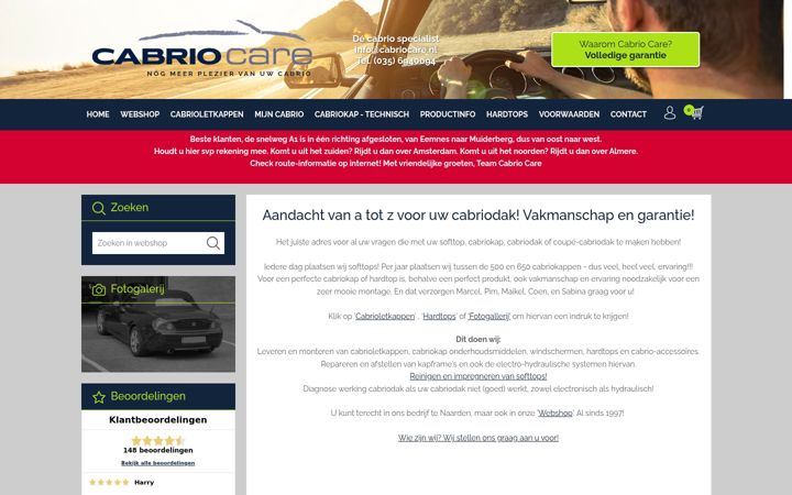 Screenshot of cabriocare.nl