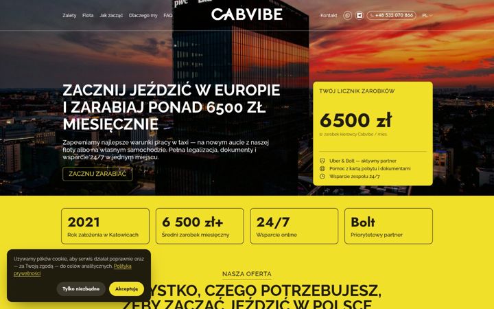 Screenshot του cabvibe.pl