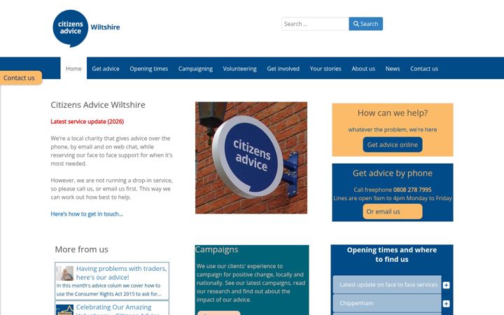 Screenshot of cabwiltshire.org.uk