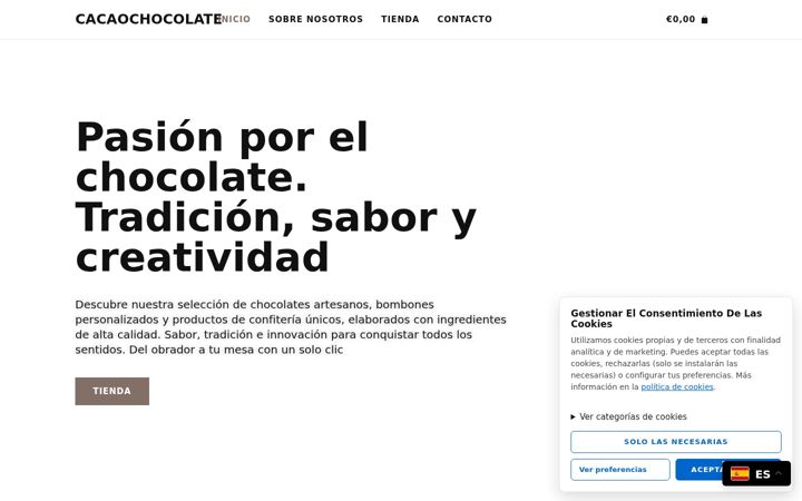 Ekrānuzņēmums no cacaochocolate.es