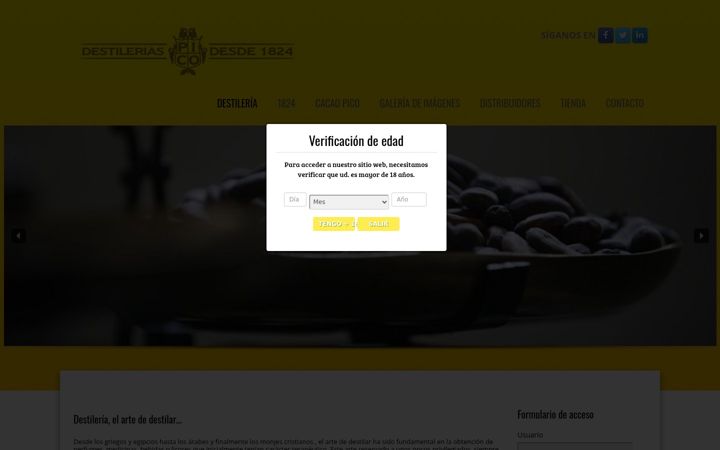 Captură de ecran a cacaopico.es