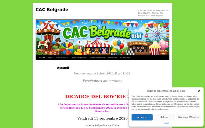 Screenshot stránky cacbelgrade.be