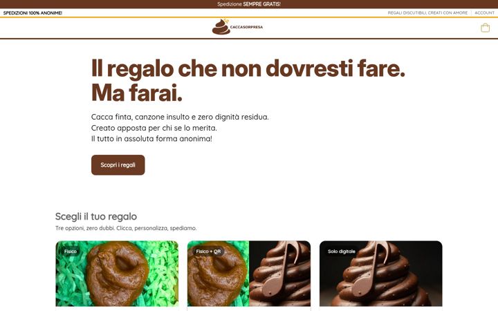 Screenshot of caccasorpresa.com