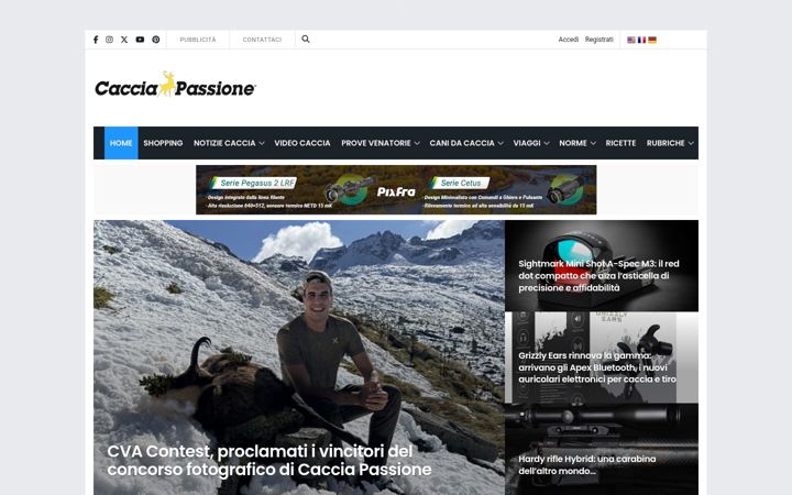Screenshot of cacciapassione.com