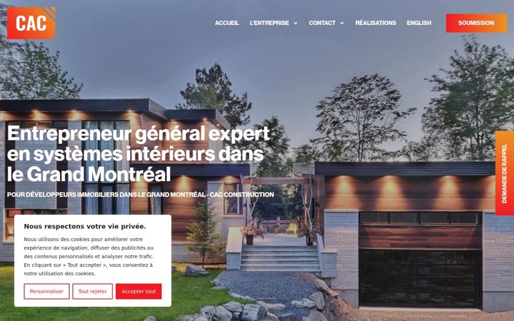 Screenshot of cacconstruction.com