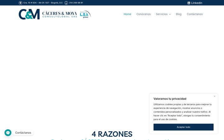 Capture d'écran de caceresyasociados.net.co
