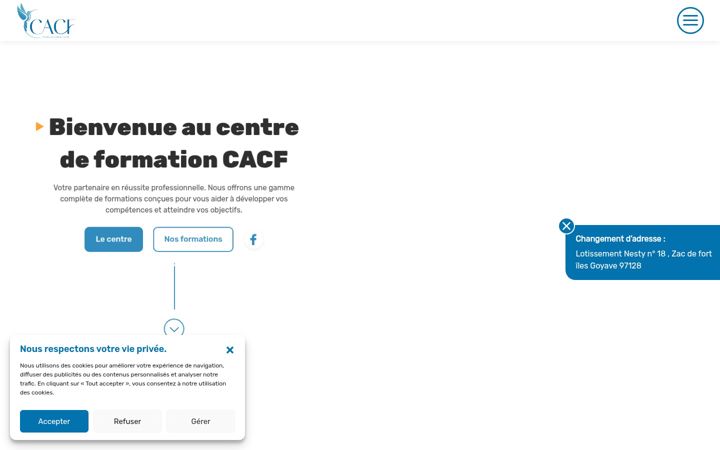 Screenshot of cacf-formation.fr