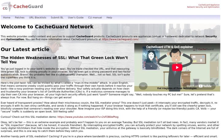 Screenshot di cacheguard.net