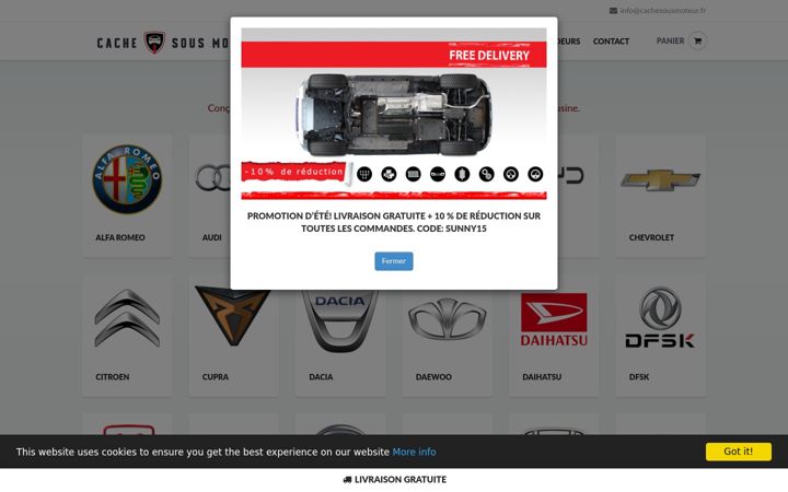 Screenshot of cachesousmoteur.fr