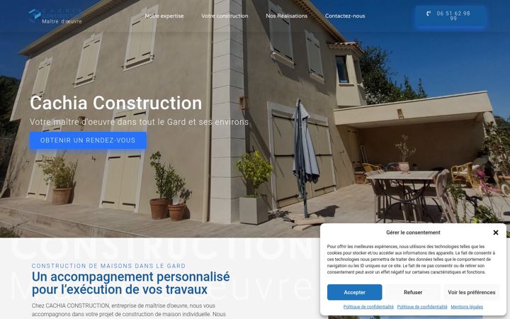 Screenshot of cachia-construction.com