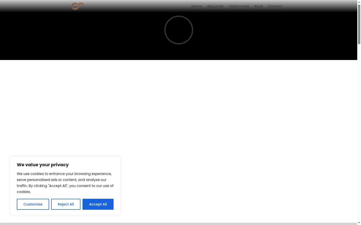 Screenshot of the consent banner shown before any interaction