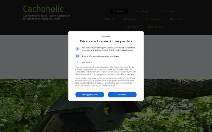 Screenshot di cachoholic.de
