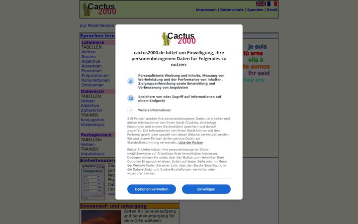 Screenshot of cactus2000.de
