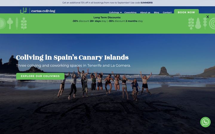 Screenshot stránky cactuscoliving.com