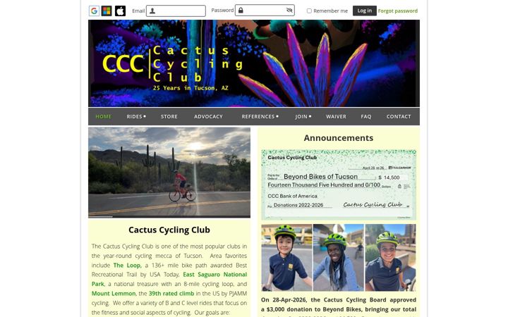 Screenshot ta' cactuscycling.org